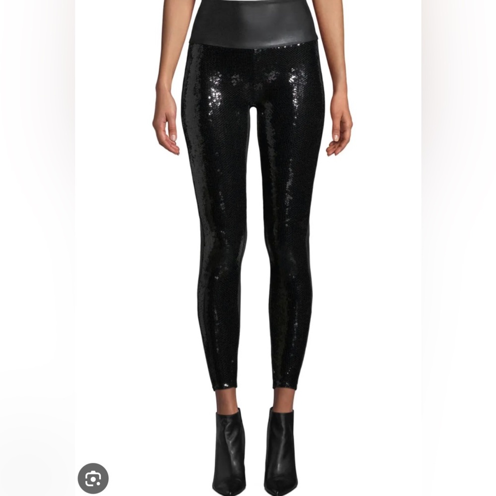 SPANX Sequin front faux leather legging